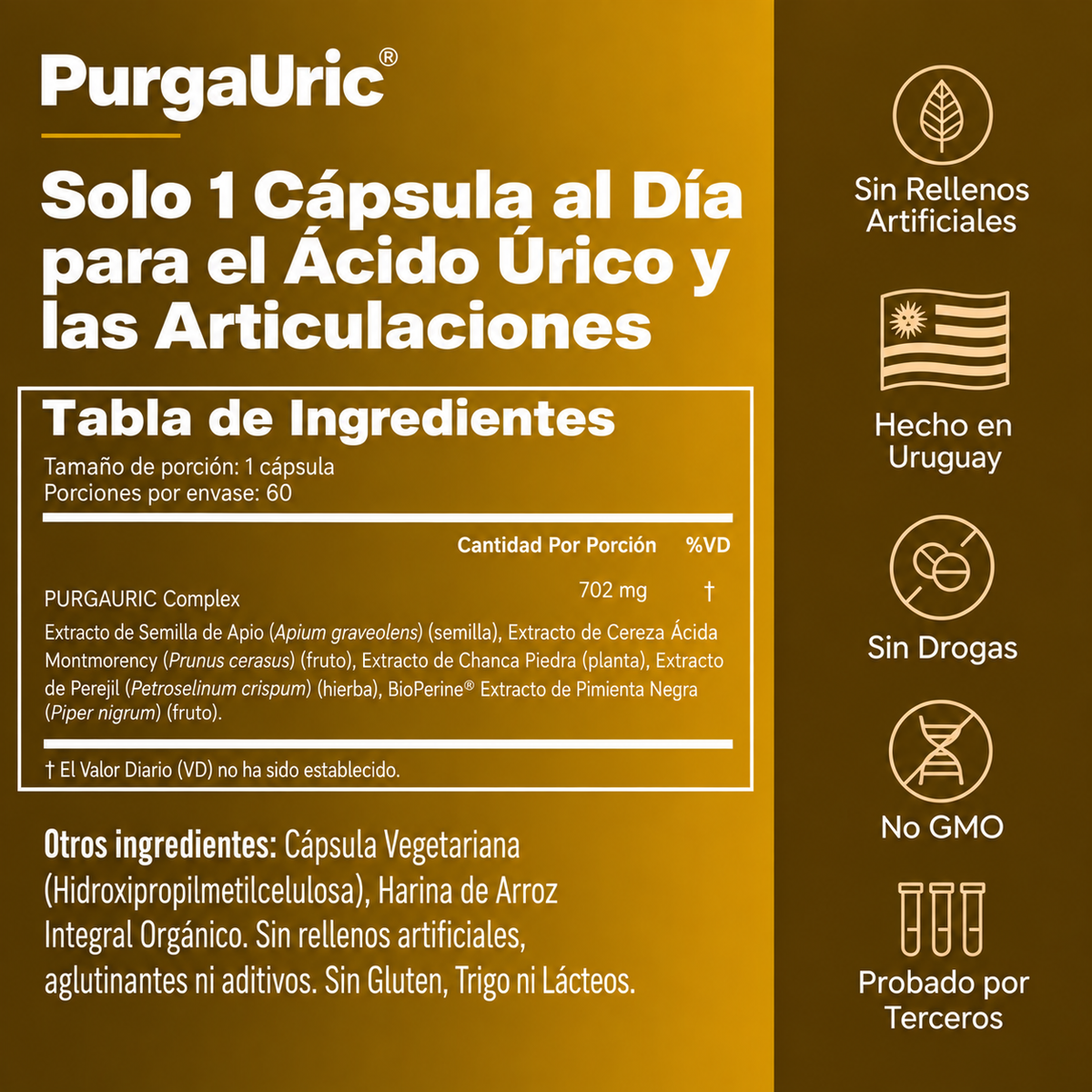 PurgaUric - Elimina/Purgador de Acido Úrico